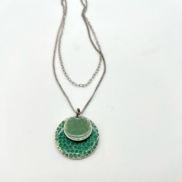 Baked Beads Jewelry Enamel Disc Necklace Poshmark